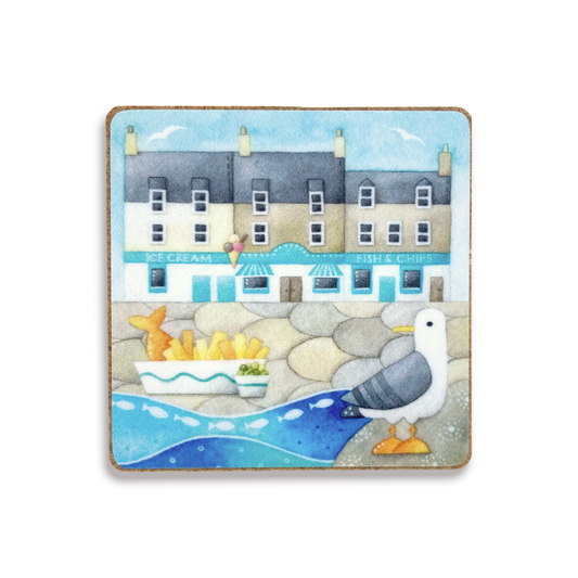 Fridge Magnet - Seagull and Fish and Chips