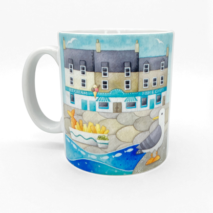 Seaside Mug Set x4 - Puffin, Seagull, Oystercatcher, Crab - Save £4