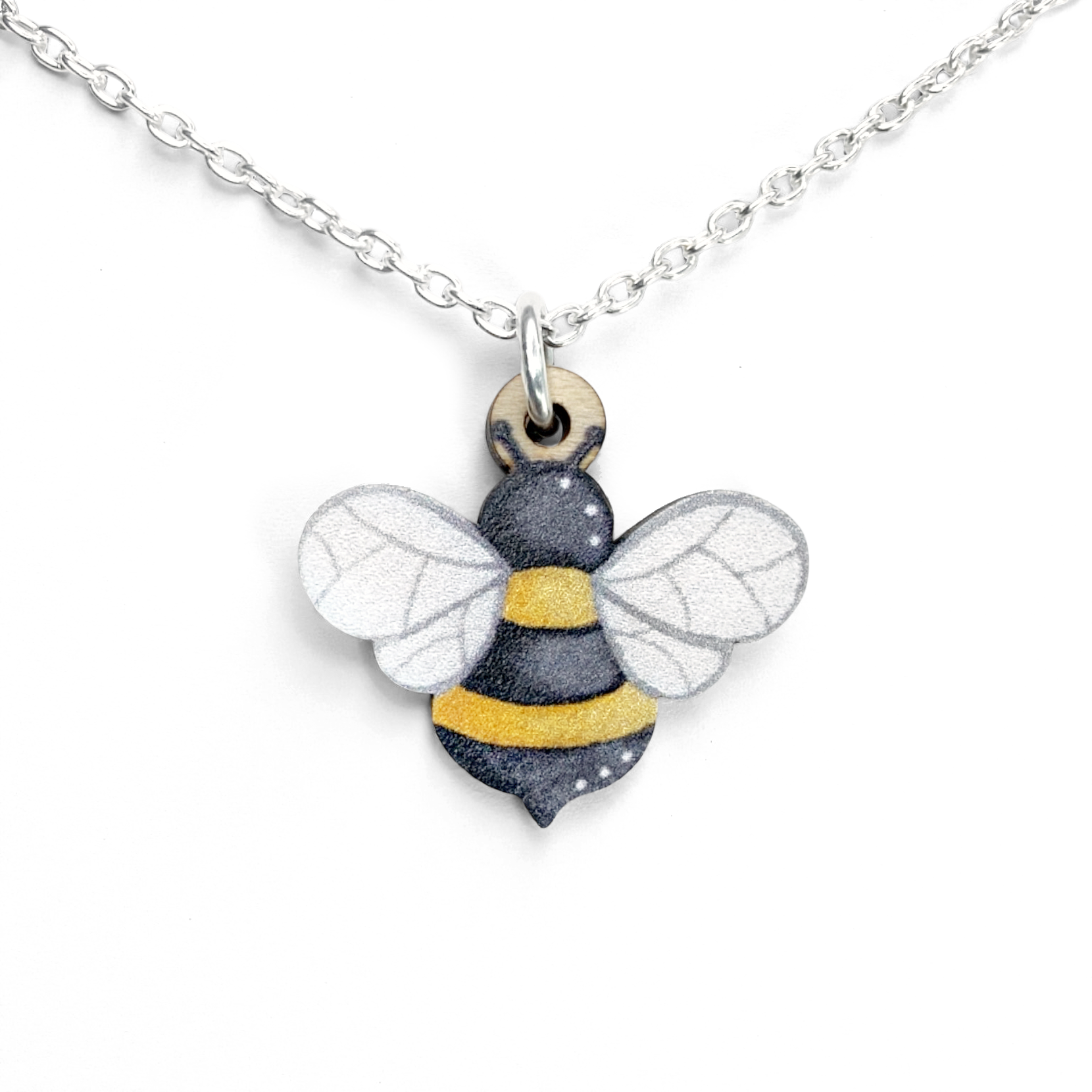 Bee Necklace - Wooden Pendant