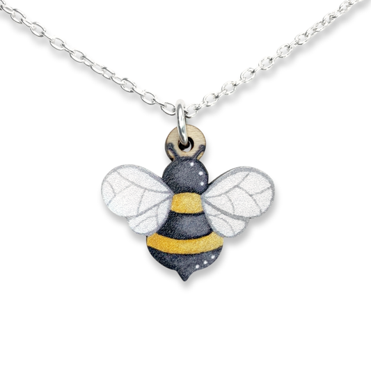 Bee - Wooden Necklace - Maple Wood Seaside Pendant