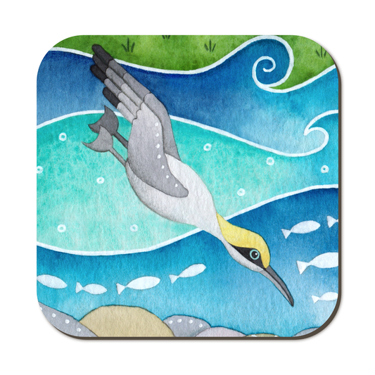 Coaster - Diving Gannet - Cute Seaside Animal Friends