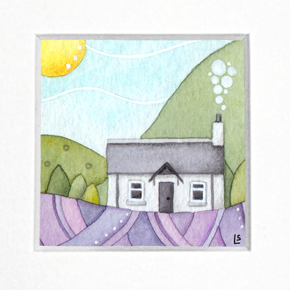 Original Watercolour Painting - Tiny Bothy - Framed, Mounted and Signed