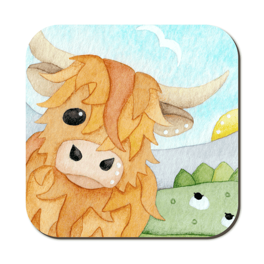Coaster - Highland Cow - Cute Scottish Animal Friends - East Neuk Beach Crafts