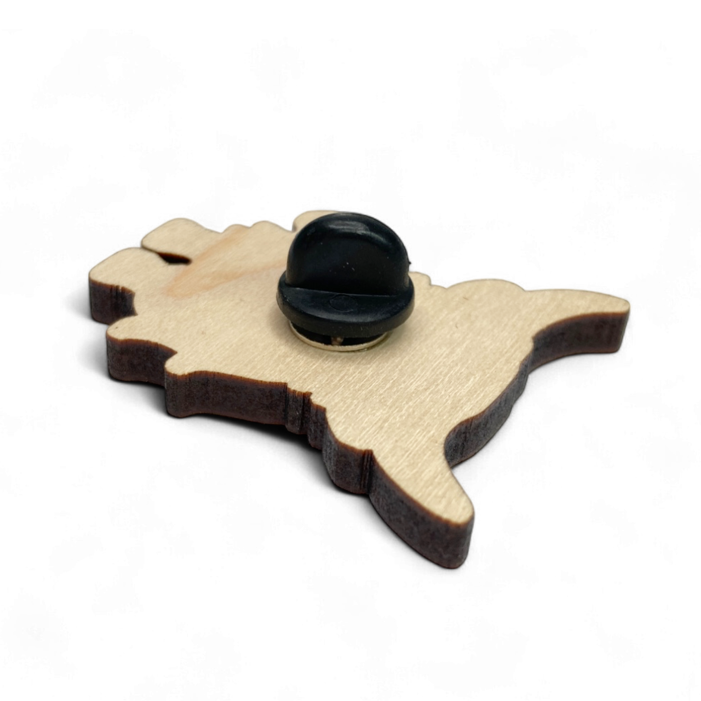 Wooden Pin Badge - Highland Cow - Maple Wood Brooch