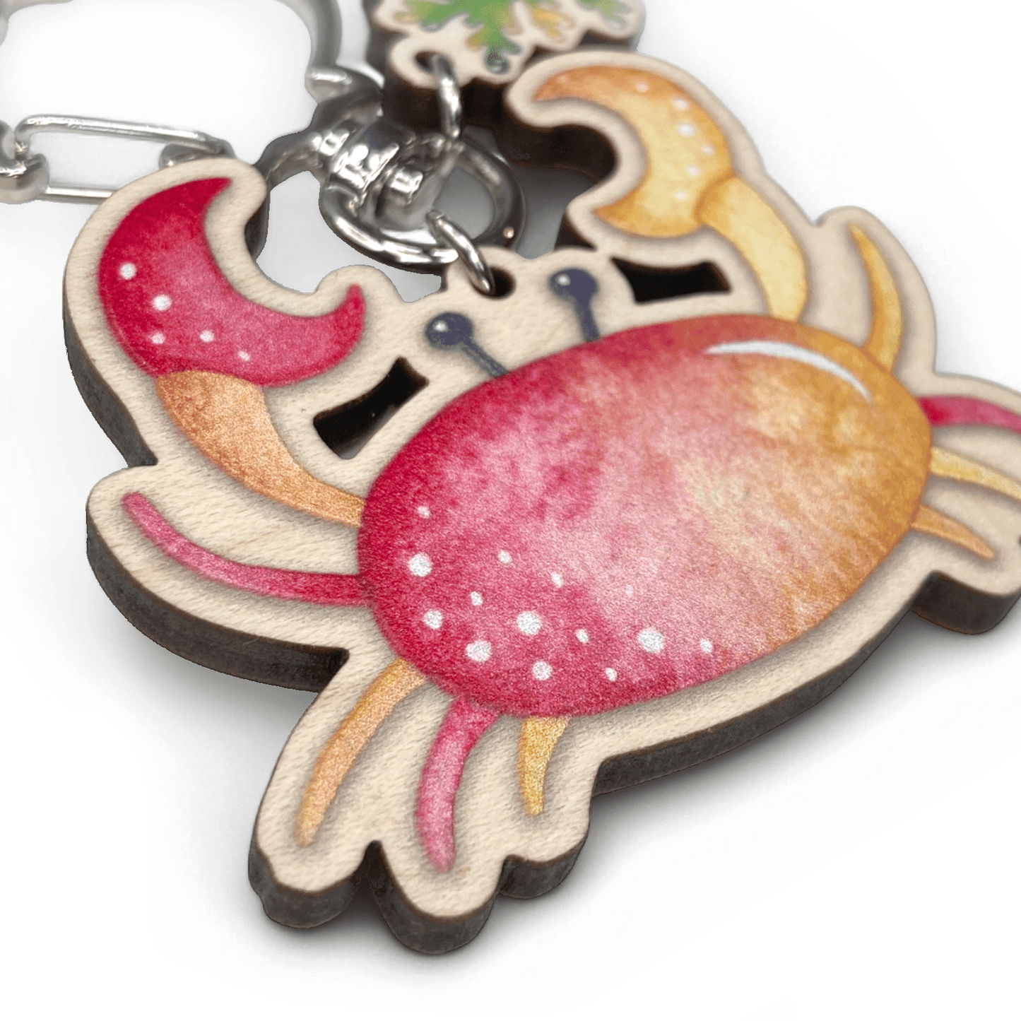Crab Keyring - Wooden Seaside Key Chain