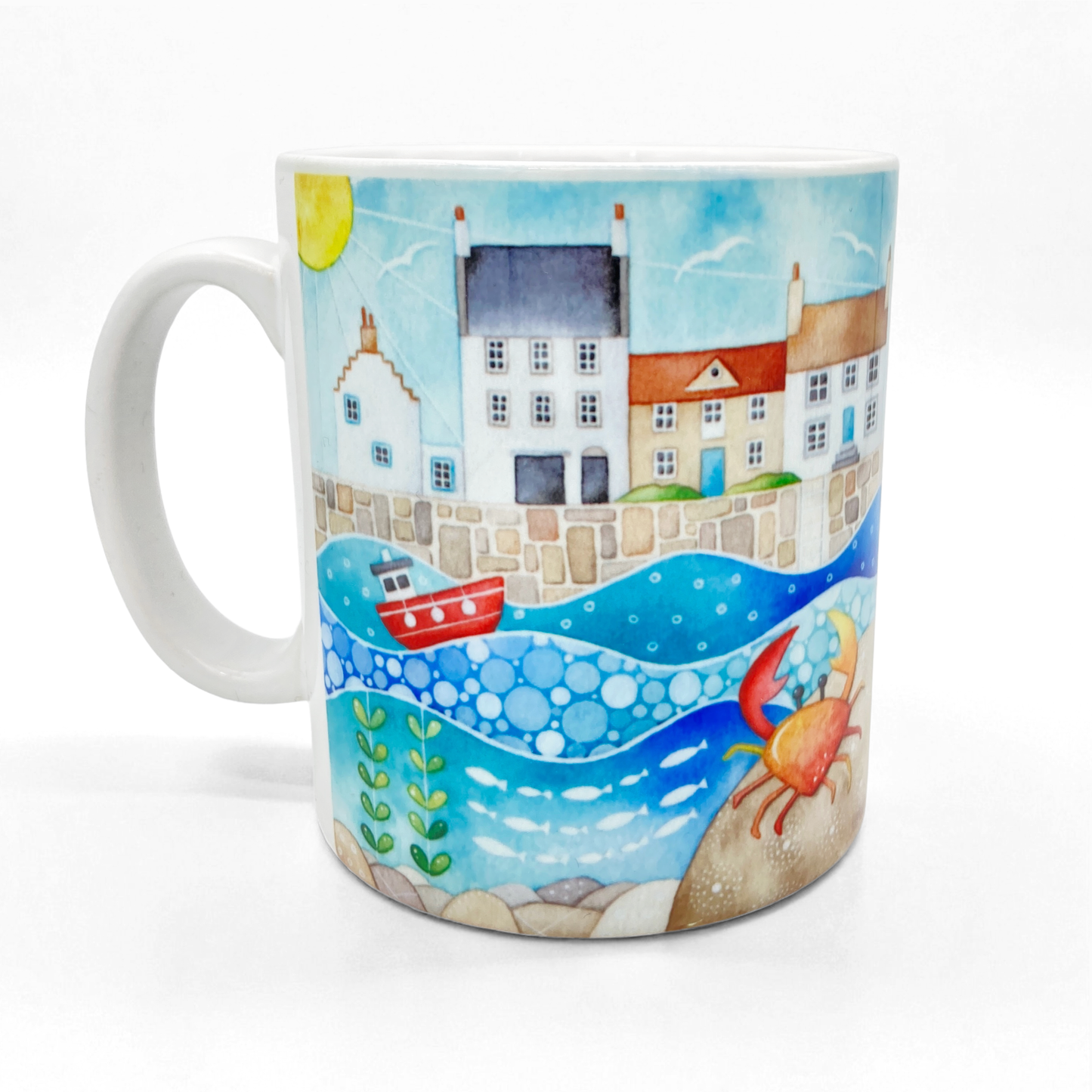 Seaside Mug Set x4 - Puffin, Seagull, Oystercatcher, Crab - Save £4