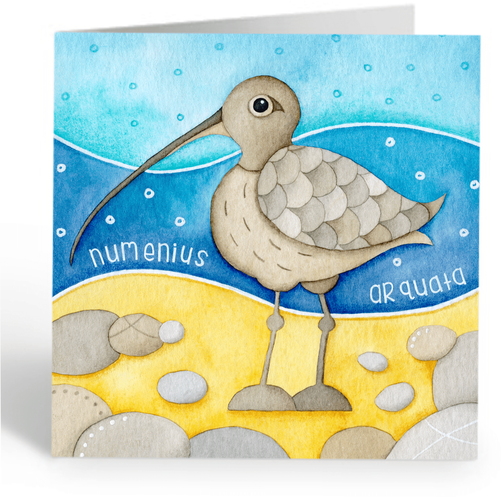 Curlew Greetings Card - Isle of May - Seaside Watercolour - East Neuk Beach Crafts