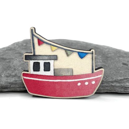 Fishing Boat Fridge Magnet - Wooden Laser Cut - East Neuk Beach Crafts