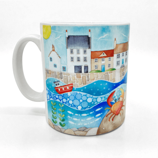 Fishing Harbour Mug - Crail & Crab - Seaside Watercolours - East Neuk Beach Crafts