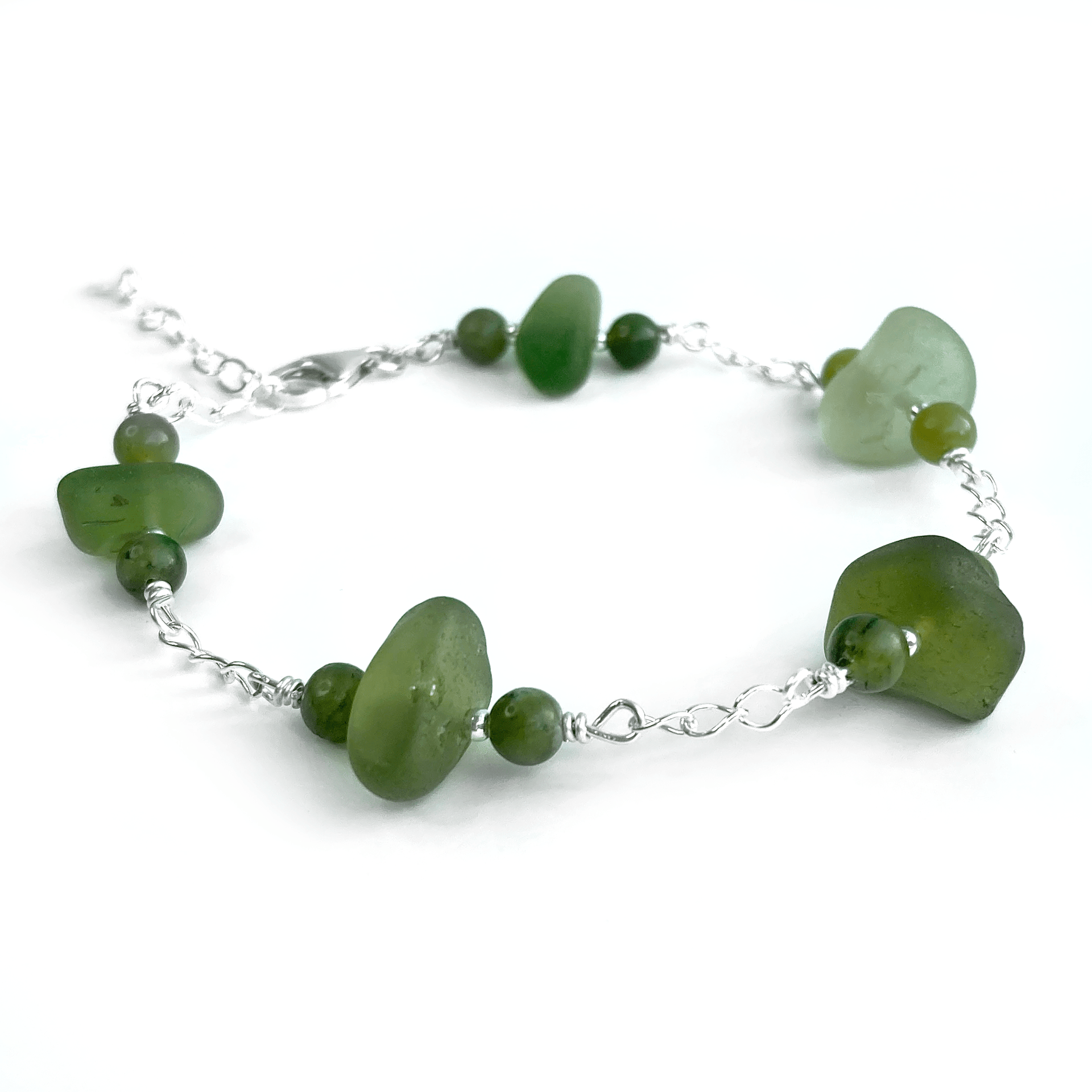 Jade bracelet silver discount