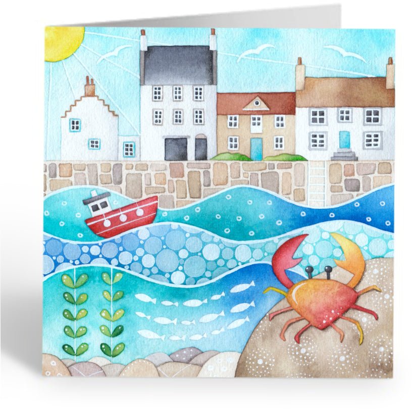 Greetings Cards (Pack of 4) - Seaside Art - Watercolour Paintings - East Neuk of Fife - East Neuk Beach Crafts