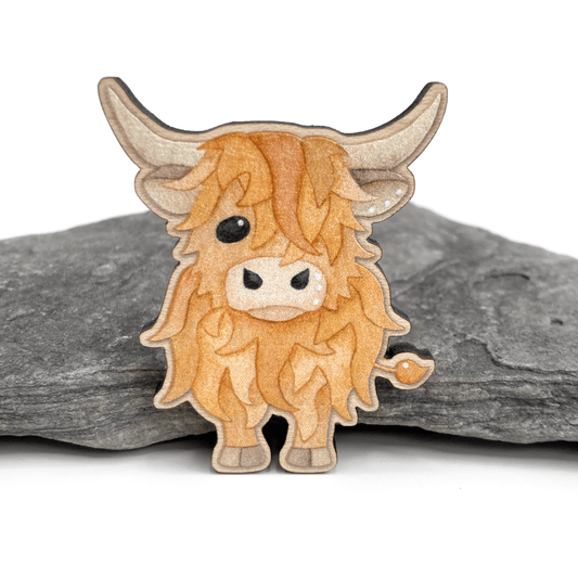 Highland Cow Fridge Magnet - Wooden Laser Cut - East Neuk Beach Crafts