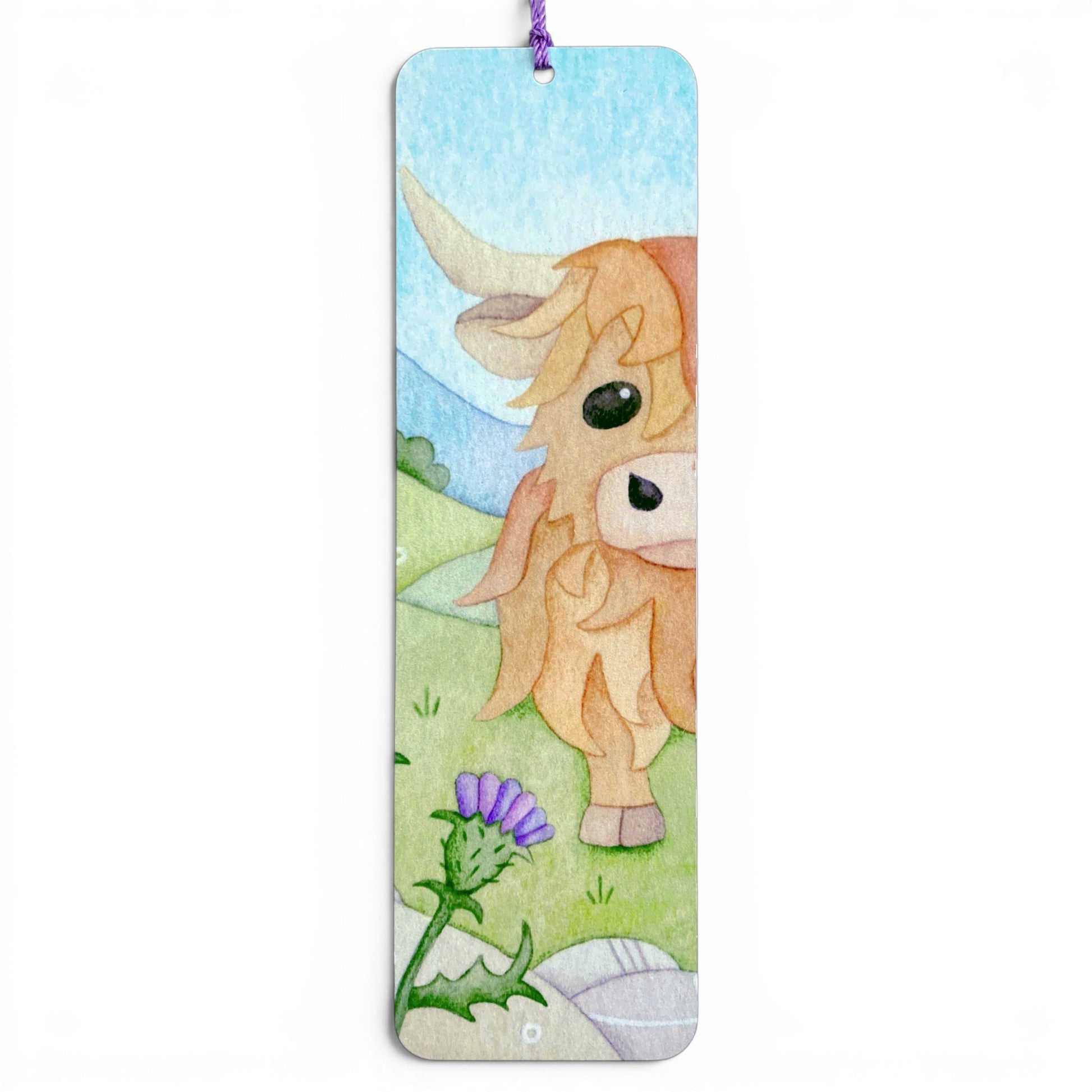 Highland Cow Metal Bookmark with Tassel - Scottish Highlands - East Neuk Beach Crafts