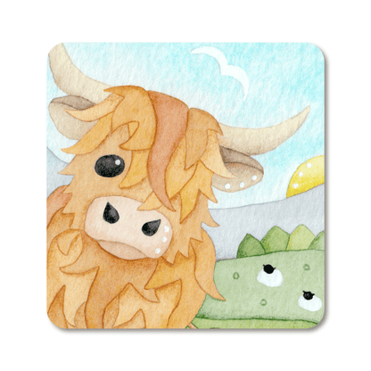 Highland Cow - Metal Fridge Magnet - Seaside Art - East Neuk Beach Crafts