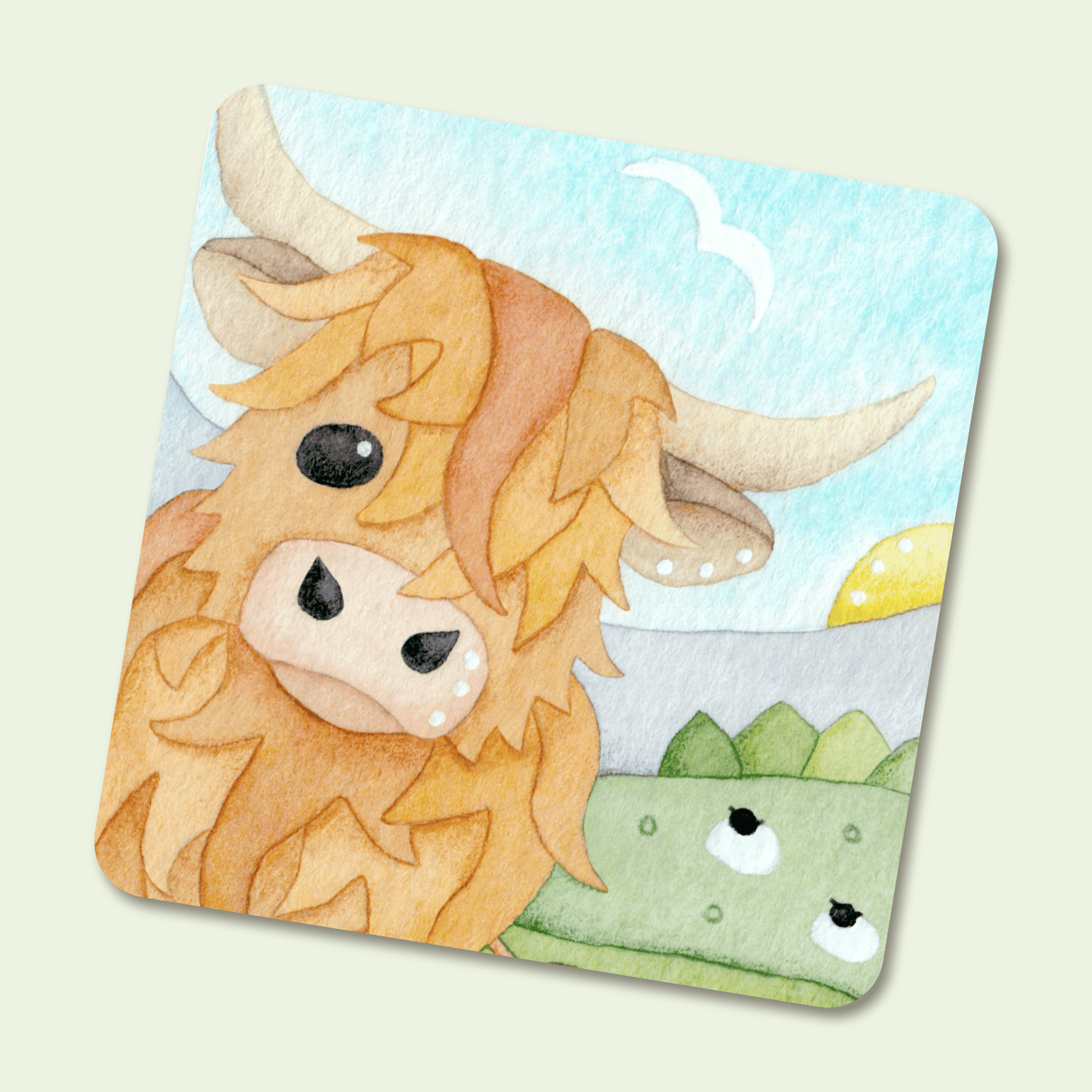 Highland Cow - Metal Fridge Magnet - Seaside Art - East Neuk Beach Crafts