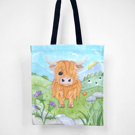 Highland Cow Shopping Bag - Scottish Tote Bag - East Neuk Beach Crafts