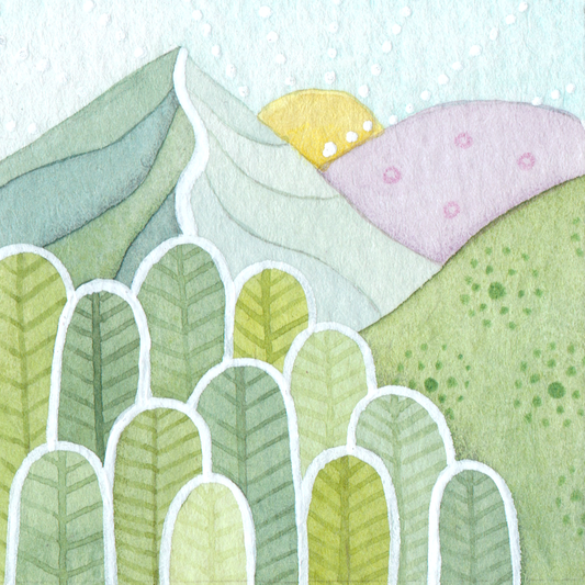 Original Watercolour Painting - Tiny Mountain - Framed, Mounted and Signed