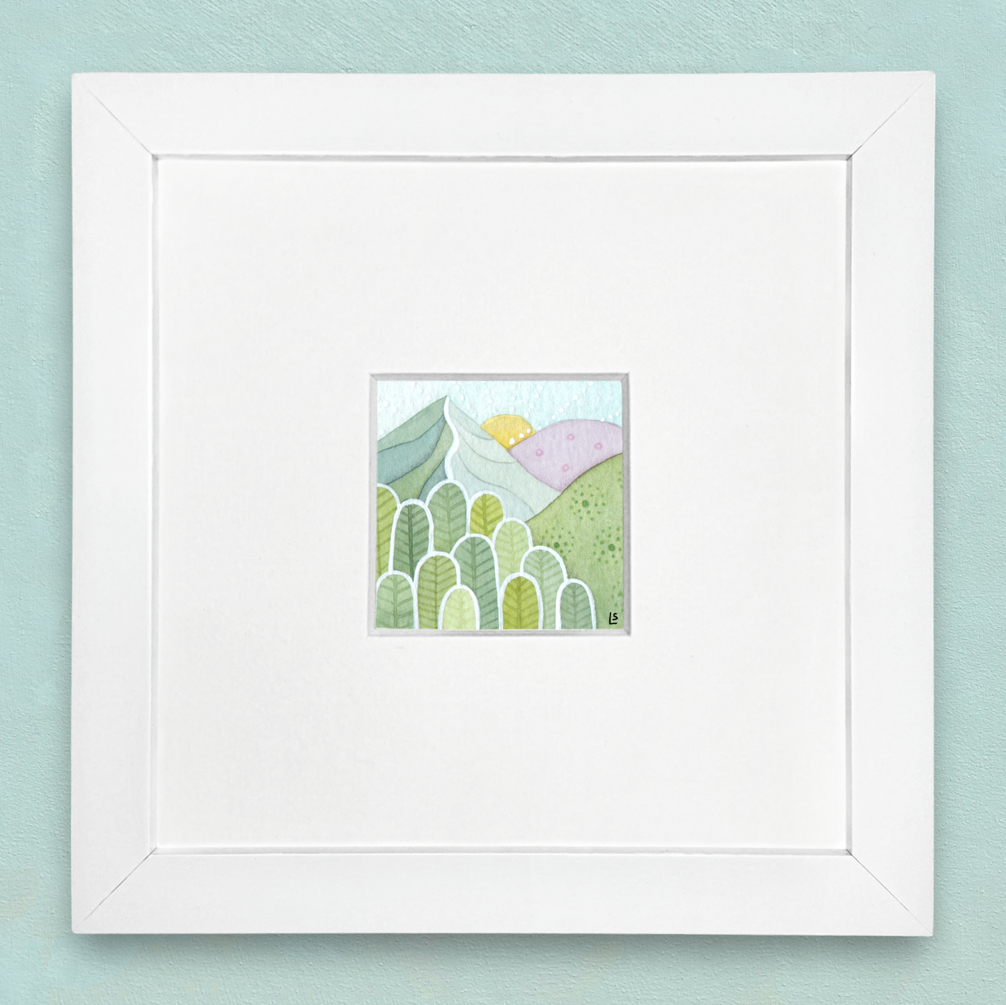 Original Watercolour Painting - Tiny Mountain - Framed, Mounted and Signed