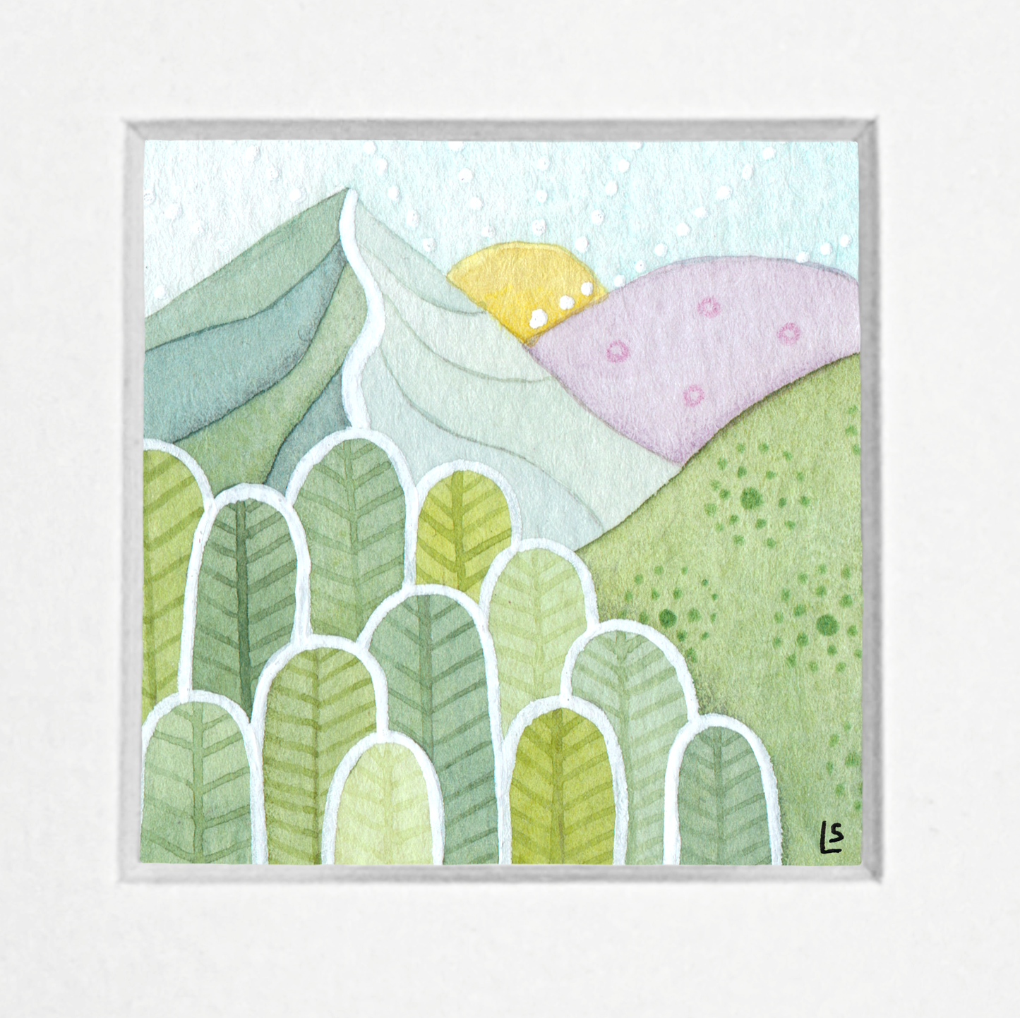 Original Watercolour Painting - Tiny Mountain - Framed, Mounted and Signed
