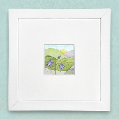 Original Watercolour Painting - Tiny Bluebell - Framed, Mounted and Signed