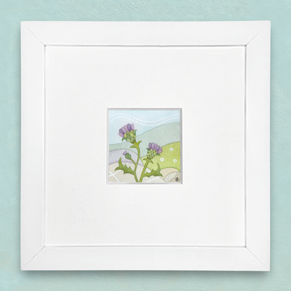Original Watercolour Painting - Tiny Thistle - Framed, Mounted and Signed