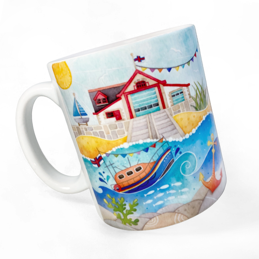 RNLI Lifeboat Mug - Anstruther - Seaside Watercolours