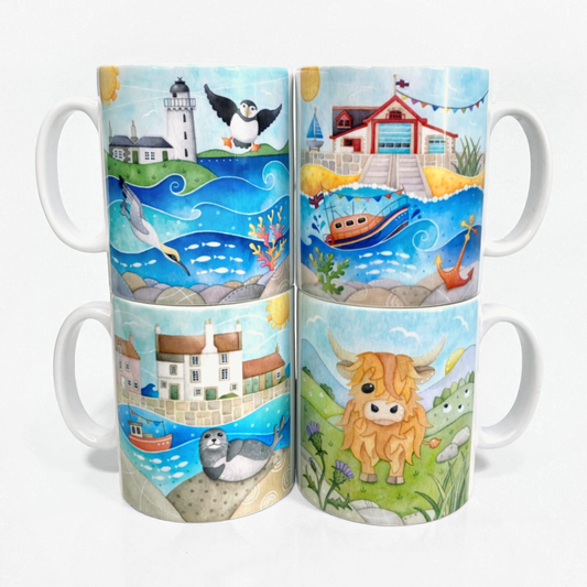Seaside Mug Set x4 - East Neuk of Fife - Save £4