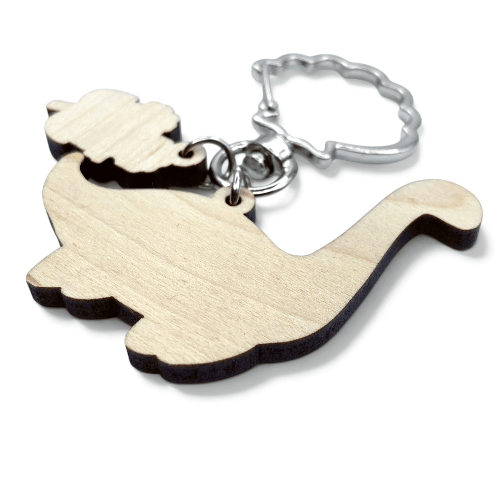 Nessie Keyring - Loch Ness Monster Wooden Key Chain - East Neuk Beach Crafts