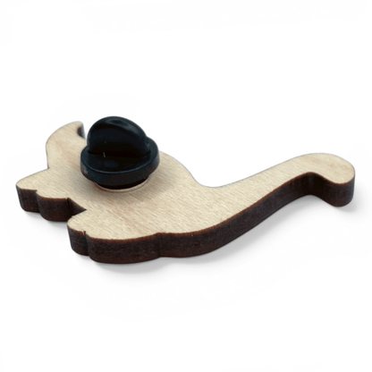 Nessie Pin Badge - Loch Ness Monster Wooden Brooch - East Neuk Beach Crafts