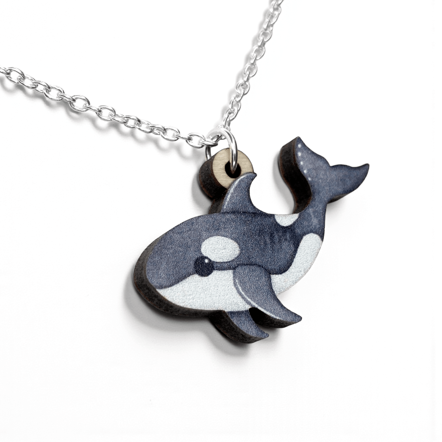 Orca Necklace - Killer Whale Wooden Pendant - East Neuk Beach Crafts
