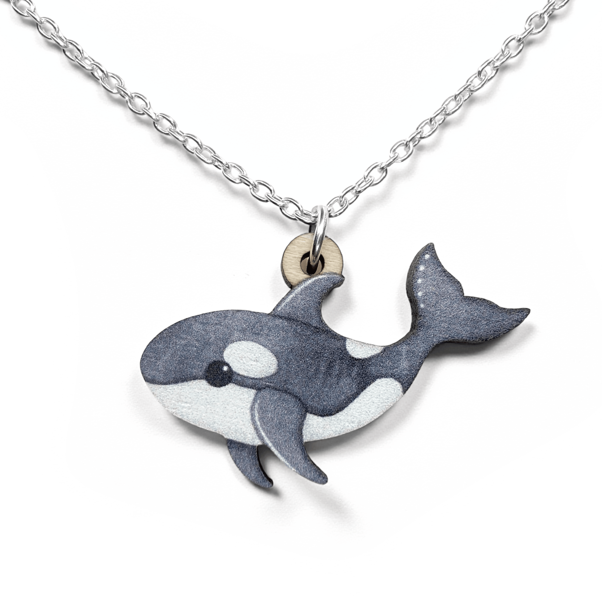 Orca Necklace - Killer Whale Wooden Pendant - East Neuk Beach Crafts