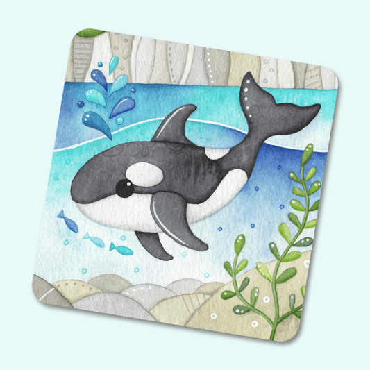 Orca Whale - Metal Fridge Magnet - Seaside Art - East Neuk Beach Crafts