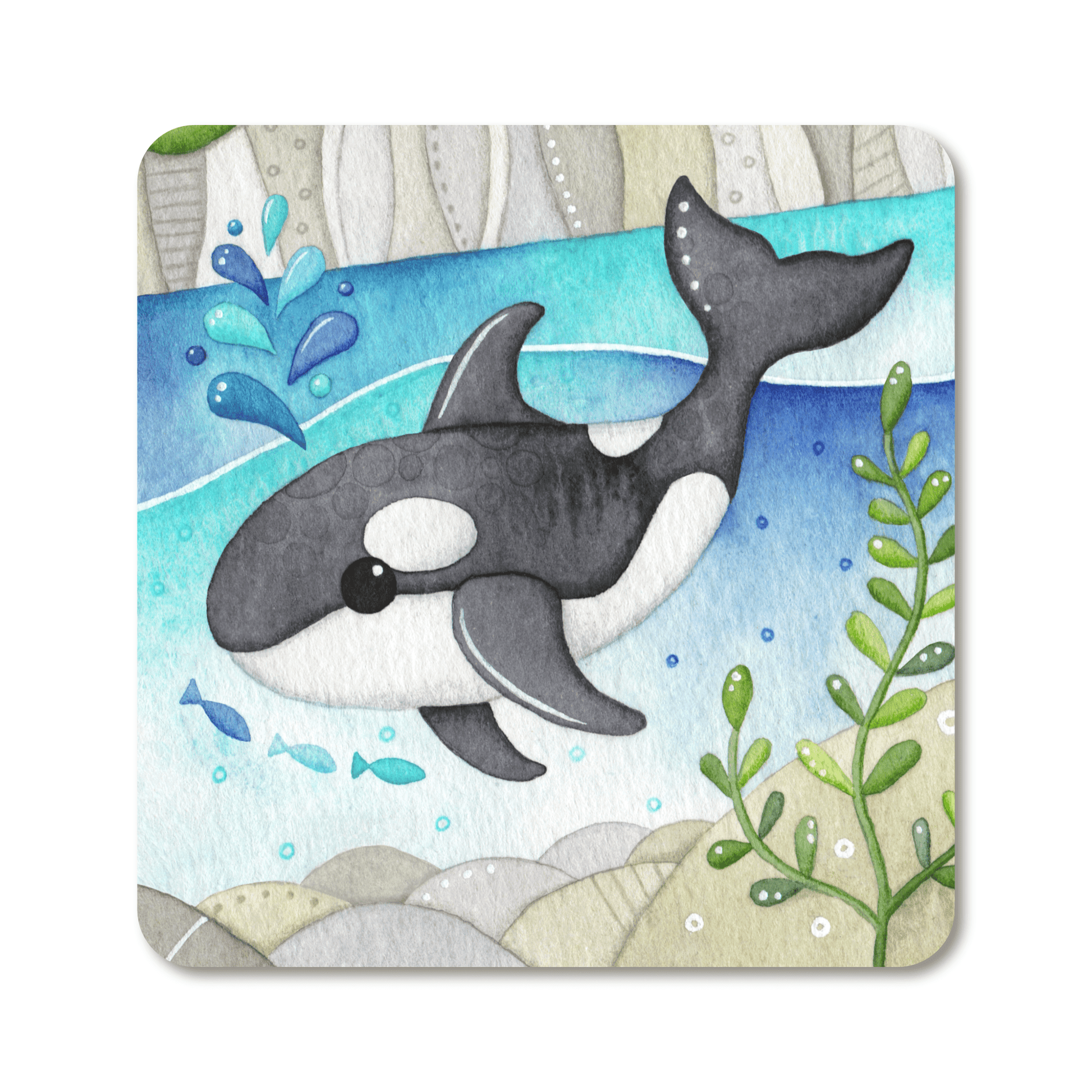 Orca Whale - Metal Fridge Magnet - Seaside Art - East Neuk Beach Crafts