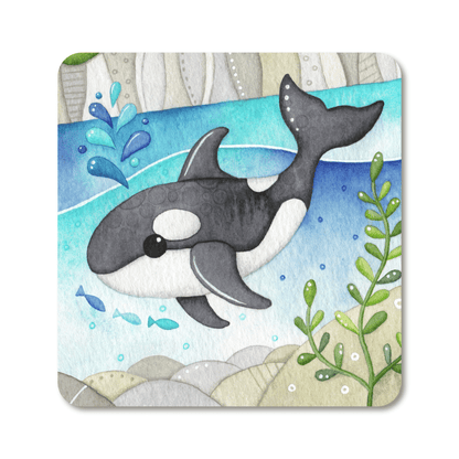 Orca Whale - Metal Fridge Magnet - Seaside Art - East Neuk Beach Crafts