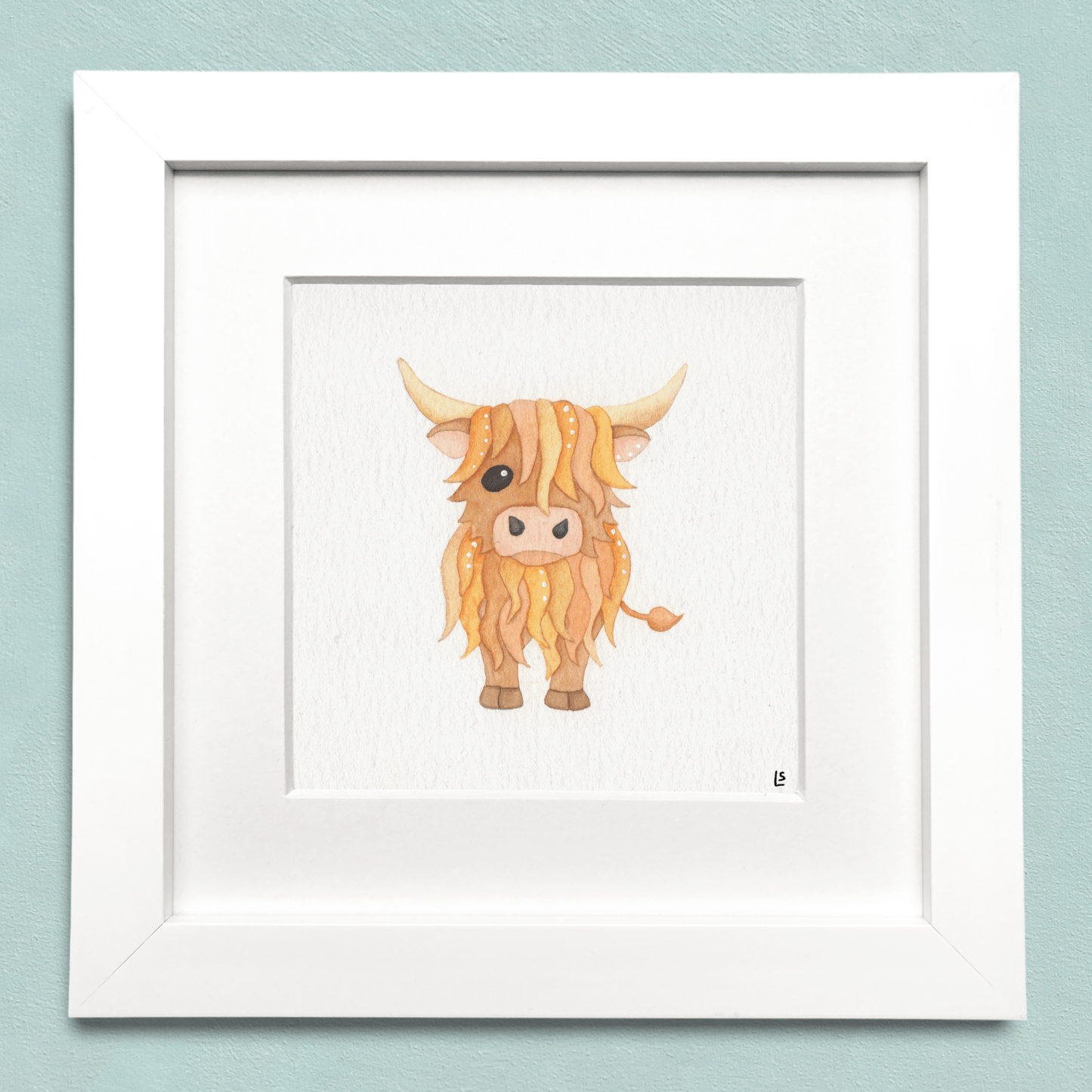 Original Watercolour Painting - Hairy Highland Cow - East Neuk Beach Crafts