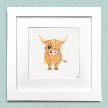 Original Watercolour Painting - Hairy Highland Cow - East Neuk Beach Crafts