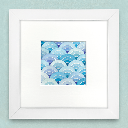 Original Watercolour Painting - Japanese Style Waves - Framed, Mounted and Signed - East Neuk Beach Crafts