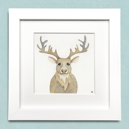 Original Watercolour Painting - Sad Stag - East Neuk Beach Crafts