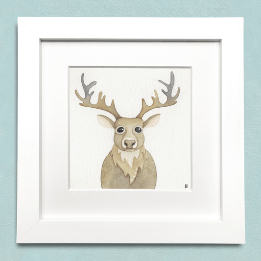 Original Watercolour Painting - Sad Stag - East Neuk Beach Crafts