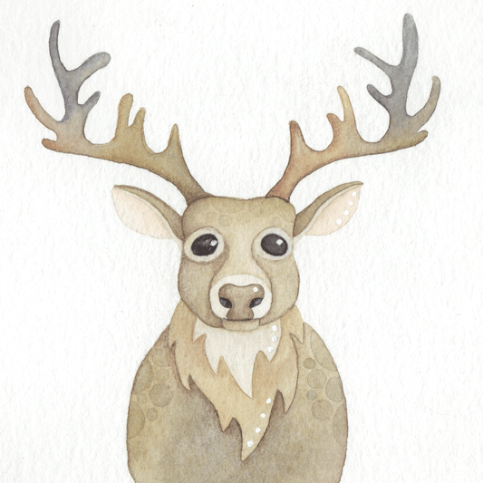 Original Watercolour Painting - Sad Stag - East Neuk Beach Crafts