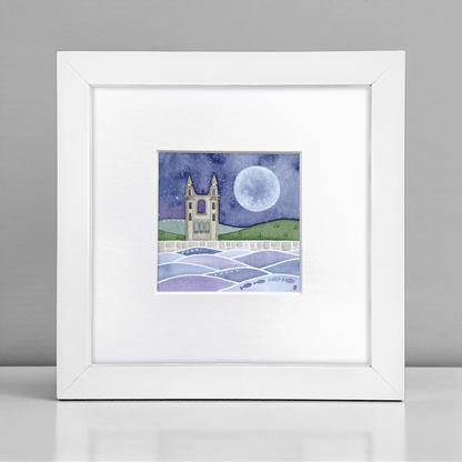 Original Watercolour Painting - St Andrews Cathedral Moonlit Scene - East Neuk Beach Crafts