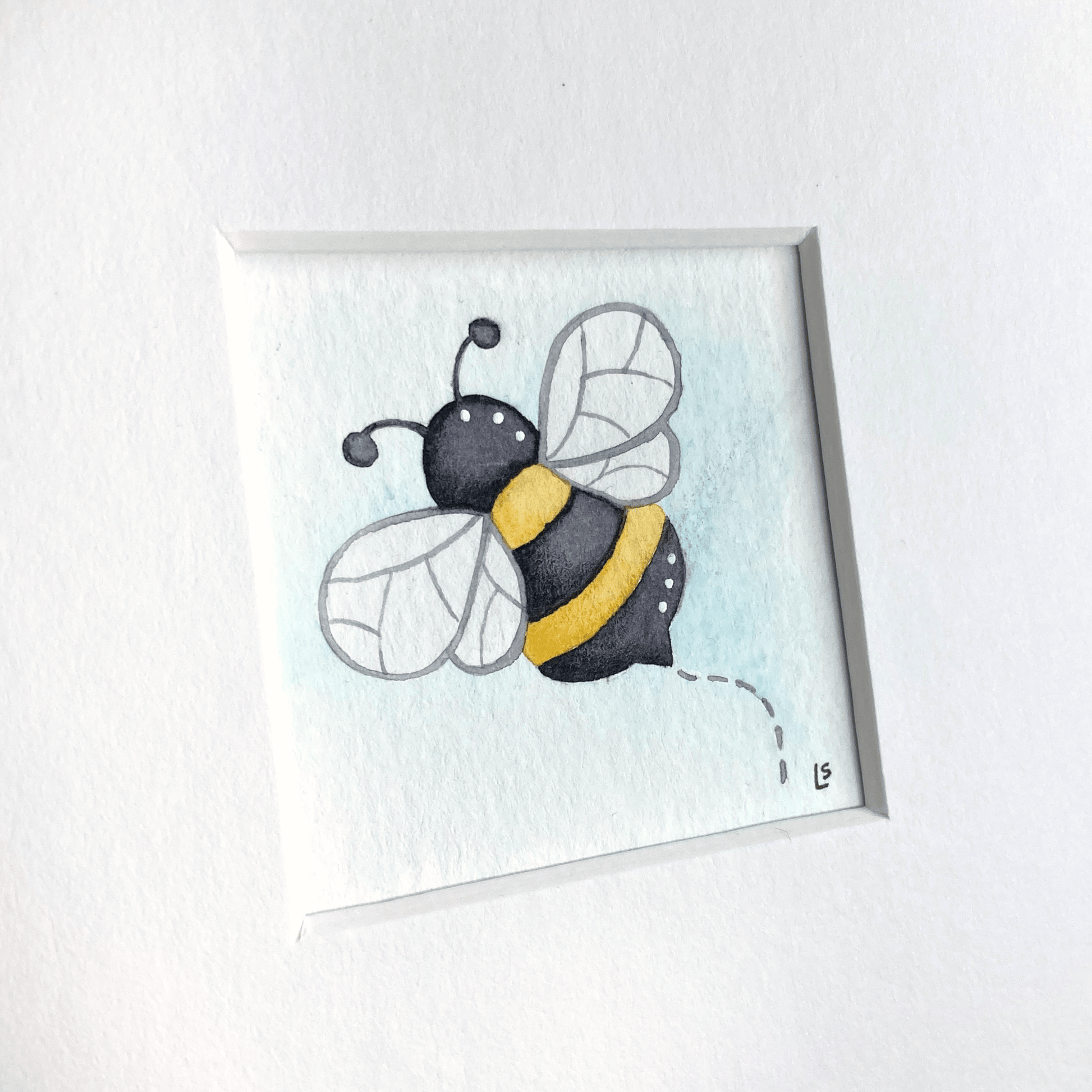 Original Watercolour Painting - Tiny Bee 1 - East Neuk Beach Crafts