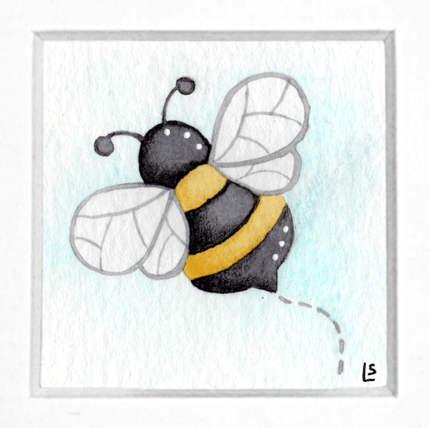 Original Watercolour Painting - Tiny Bee 1 - East Neuk Beach Crafts