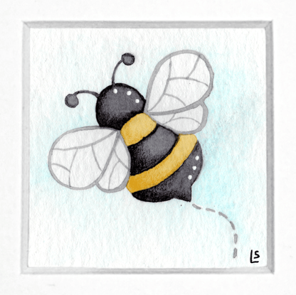 Original Watercolour Painting - Tiny Bee 1 - East Neuk Beach Crafts
