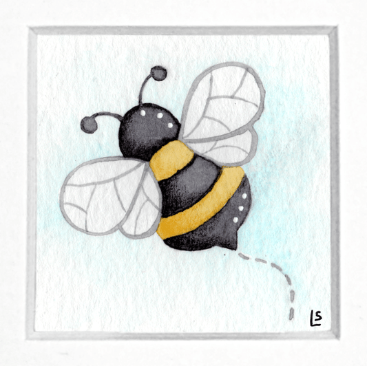 Original Watercolour Painting - Tiny Bee 1 - East Neuk Beach Crafts