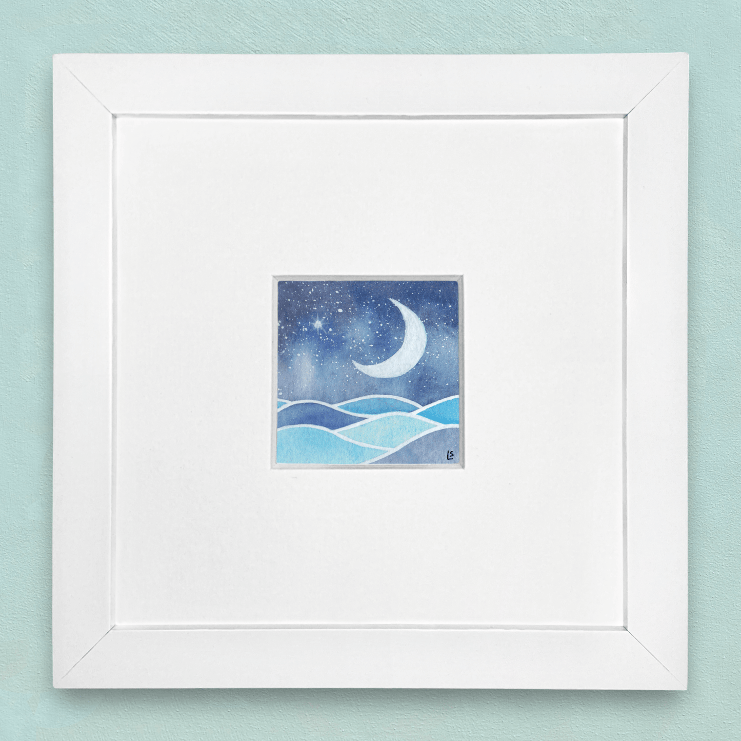 Original Watercolour Painting - Tiny Crescent Moon - East Neuk Beach Crafts