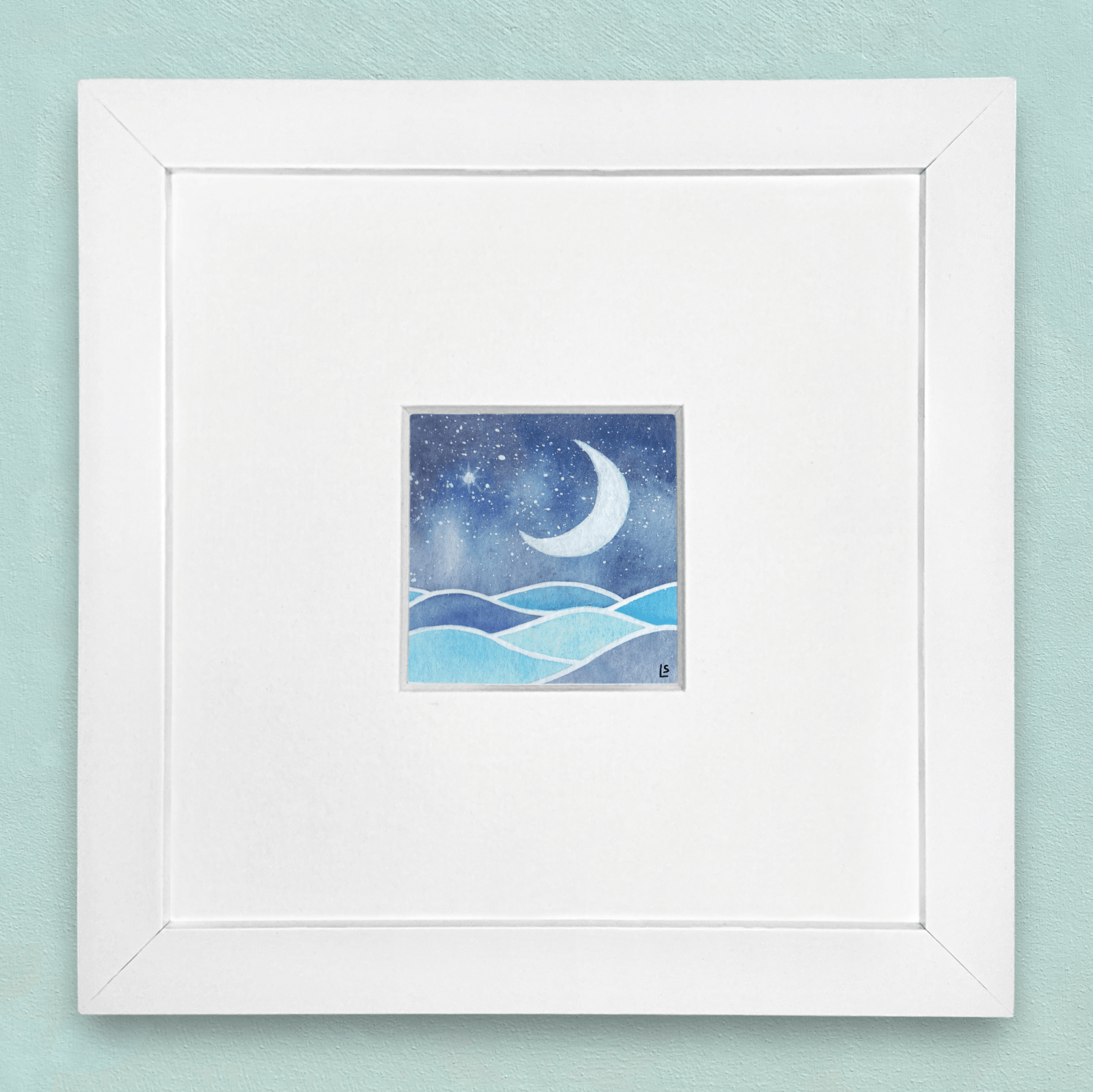 Original Watercolour Painting - Tiny Crescent Moon - East Neuk Beach Crafts