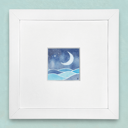 Original Watercolour Painting - Tiny Crescent Moon - East Neuk Beach Crafts