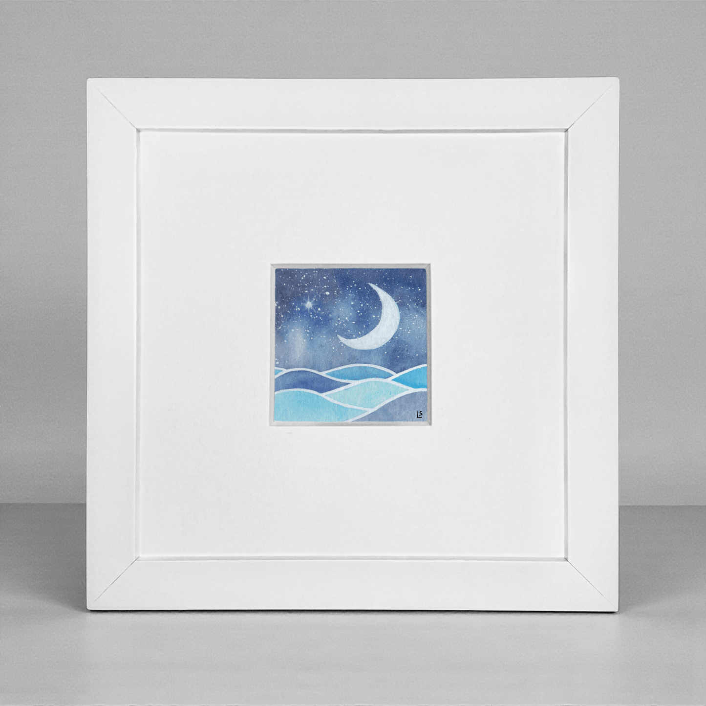Original Watercolour Painting - Tiny Crescent Moon - East Neuk Beach Crafts