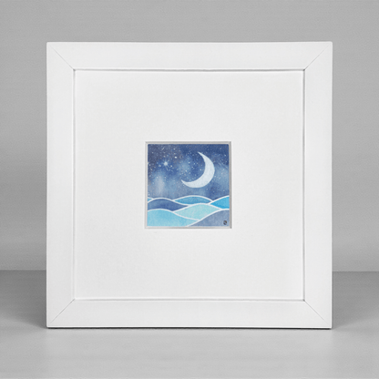Original Watercolour Painting - Tiny Crescent Moon - East Neuk Beach Crafts
